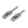 StarTech.com Câble réseau Cat6 blindé SFTP sans crochet de 1 m - Cordon Ethernet RJ45 anti-accroc - M/M - Gris