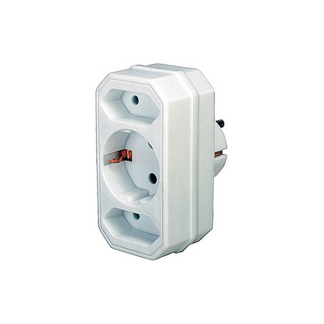 Brennenstuhl Adapter with 2 + 1 sockets adaptateur de puissance & onduleur Blanc