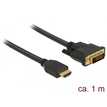 DeLOCK 85652 câble vidéo et adaptateur 1 m HDMI Type A (Standard) DVI Noir