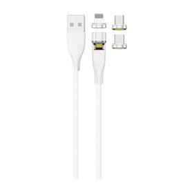 2GO 797317 câble USB 1 m USB B USB C/Micro-USB B/Lightning Blanc