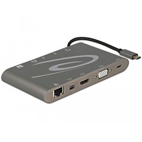 DeLOCK 87297 station d'accueil USB 3.2 Gen 2 (3.1 Gen 2) Type-C Gris