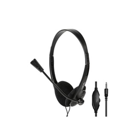 LogiLink HS0055 écouteur/casque Avec fil Arceau Musique/Quotidien Noir