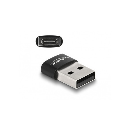 DeLOCK 60002 changeur de genre de câble USB A USB C Noir