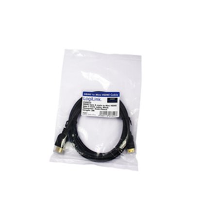 LogiLink CH0023 câble HDMI 2 m HDMI Type A (Standard) HDMI Type C (Mini) Noir