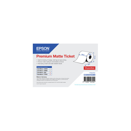 Epson Rouleau d'étiquettes Premium Matte 80mm x 50mm pour TM-C3400