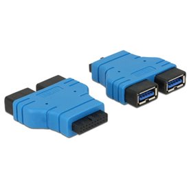 DeLOCK USB3.0/2xUSB3.0 2 x USB 3.0-A Noir