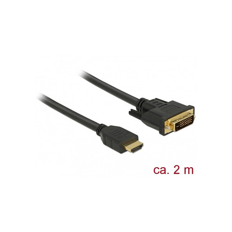 DeLOCK 85654 câble vidéo et adaptateur 2 m HDMI Type A (Standard) DVI Noir