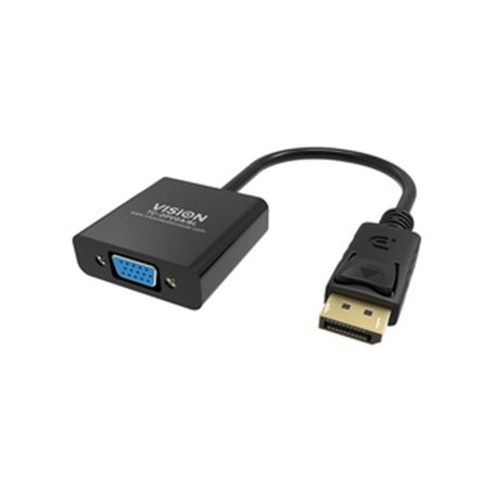 Vision TC-DPVGA/BL câble vidéo et adaptateur DisplayPort VGA (D-Sub) Noir