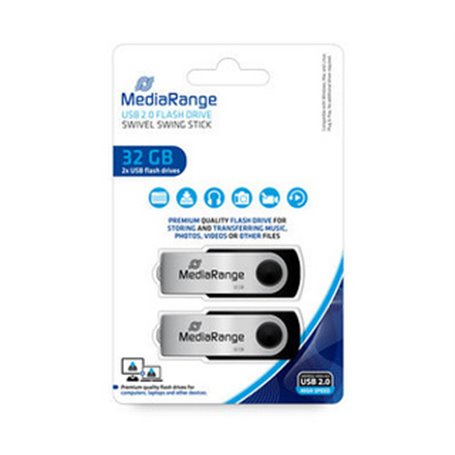 MediaRange MR911-2 lecteur USB flash 32 Go USB Type-A 2.0 Noir