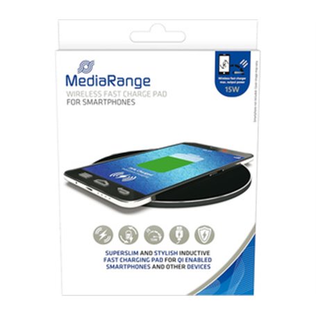 MediaRange MRMA118 chargeur d'appareils mobiles Smartphone Noir USB Recharge sans fil Charge rapide Intérieure