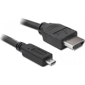 DeLOCK 3m HDMI câble HDMI HDMI Type A (Standard) HDMI Type D (Micro) Noir