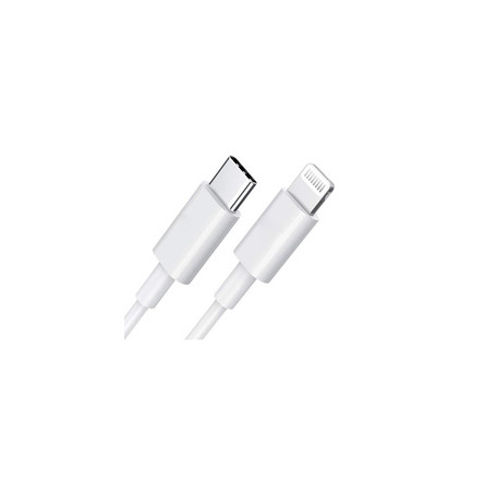 DLH CABLE USB-C VERS APPLE LIGHTNING CERTIFIE MFI 1M 3.25A 65W MAX BLANC