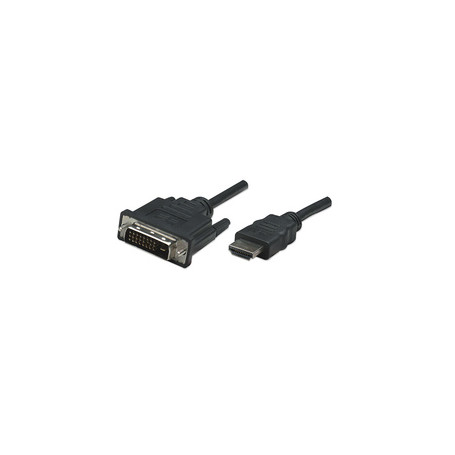 Manhattan 322782 câble vidéo et adaptateur 1 m HDMI Type A (Standard) DVI-D Noir