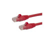 StarTech.com Câble réseau Cat6 Gigabit UTP sans crochet de 2m - Cordon Ethernet RJ45 anti-accroc - M/M - Rouge