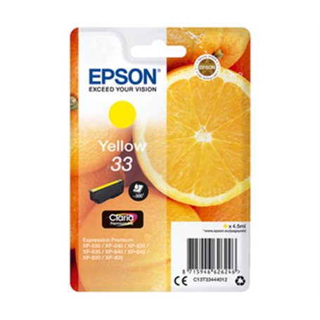 Epson Oranges C13T33444010 cartouche d'encre 1 pièce(s) Original Jaune