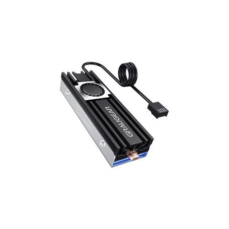 GRAUGEAR G-M2HS08-F système de refroidissement dordinateur M.2 NVMe SSD Refroidisseur d'air 2 cm Noir