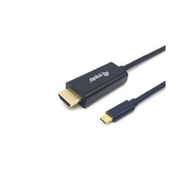 Equip 133412 câble vidéo et adaptateur 2 m USB Type-C HDMI Type A (Standard) Noir