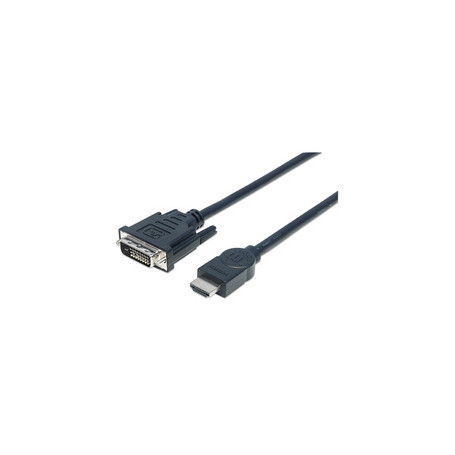 Manhattan 372510 câble vidéo et adaptateur 3 m HDMI Type A (Standard) DVI-D Noir