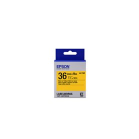 Epson LK-7YBP - Couleur Pastel - Noir sur Jaune - 36mmx9m