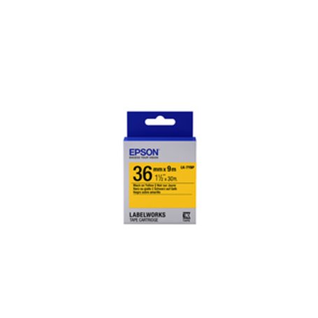 Epson LK-7YBP - Couleur Pastel - Noir sur Jaune - 36mmx9m