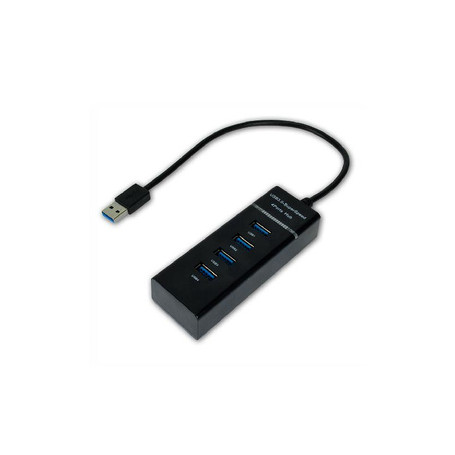 MCL USB3-M104B/N hub & concentrateur USB 3.2 Gen 1 (3.1 Gen 1) Type-A Noir