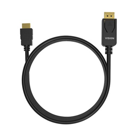 Vision TC 1MDPHDMI/BL câble vidéo et adaptateur 1 m DisplayPort HDMI Type A (Standard) Noir