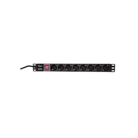 LogiLink PDU8C01 unité de distribution d'énergie 8 sortie(s) CA 1U Noir