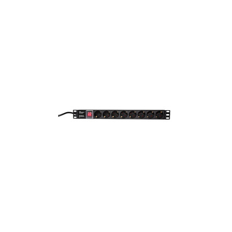 LogiLink PDU8C01 unité de distribution d'énergie 8 sortie(s) CA 1U Noir