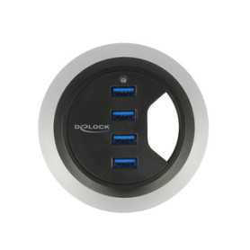 DeLOCK 62868 hub & concentrateur USB 3.2 Gen 1 (3.1 Gen 1) Type-A 5000 Mbit/s Noir