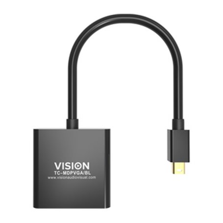 Vision TC-MDPVGA/BL câble vidéo et adaptateur Mini DisplayPort VGA (D-Sub) Noir