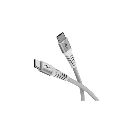 Goobay KAB USB-C (ST-ST) 2m Verbindungskabel Textilmantel White câble USB USB 2.0 USB C