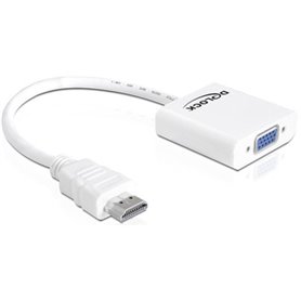 DeLOCK 65346 câble vidéo et adaptateur VGA (D-Sub) HDMI Type A (Standard) Blanc