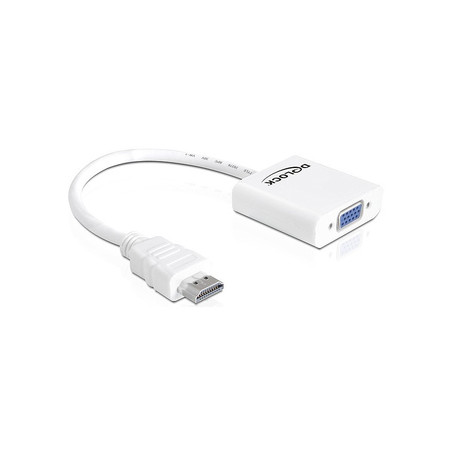 DeLOCK 65346 câble vidéo et adaptateur VGA (D-Sub) HDMI Type A (Standard) Blanc