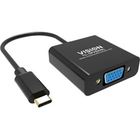 Vision TC-USBCVGA/BL câble vidéo et adaptateur USB Type-C VGA (D-Sub) Noir