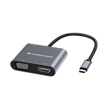 Conceptronic DONN16G Avec fil USB 3.2 Gen 1 (3.1 Gen 1) Type-C Gris