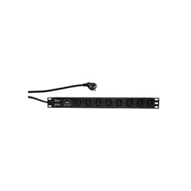 LogiLink PDU8A01 unité de distribution d'énergie 8 sortie(s) CA 1U Noir