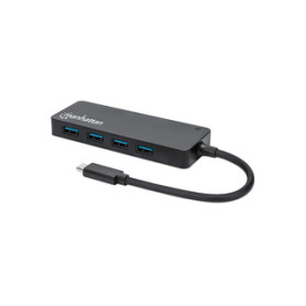 Manhattan 164924 hub & concentrateur USB 3.2 Gen 1 (3.1 Gen 1) Type-C 5000 Mbit/s Noir