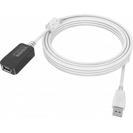 Vision TC 5MUSBEXT+ câble USB 5 m USB 2.0 USB A Blanc