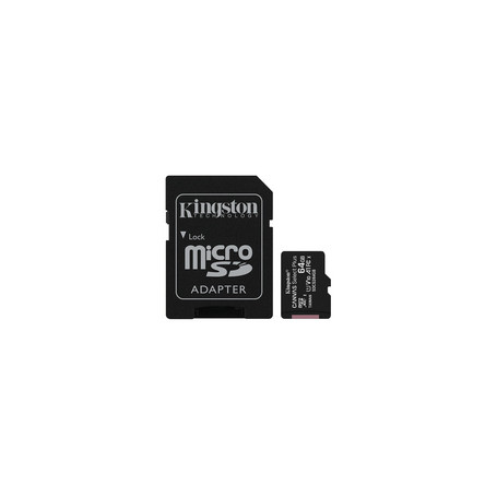 Kingston Technology Carte micSDXC Canvas Select Plus 100R A1 C10 de 64 Go + ADP