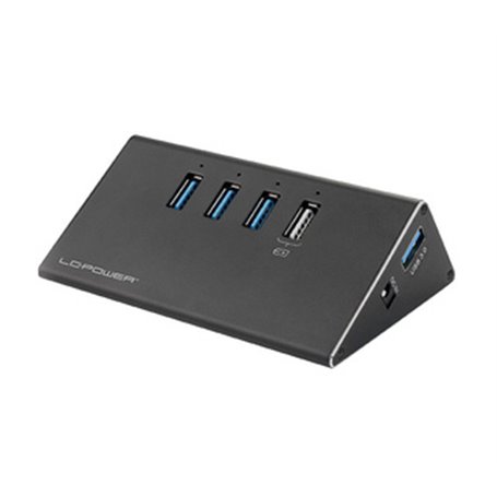 LC-Power LC-HUB-ALU-2B-4 hub & concentrateur USB 3.2 Gen 1 (3.1 Gen 1) Type-A 5000 Mbit/s Noir