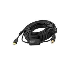 Vision TC 10MUSB+/BL/2 câble USB 10 m USB 2.0 USB A USB B Noir