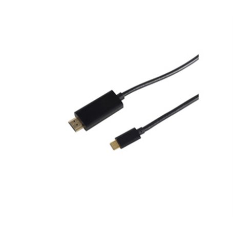 S/CONN 10-56025 câble vidéo et adaptateur 1 m HDMI Type A (Standard) USB Type-C Noir