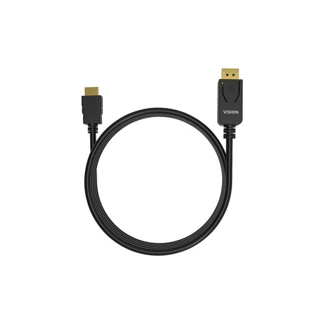 Vision TC 2MDPHDMI/BL câble vidéo et adaptateur 2 m DisplayPort HDMI Type A (Standard) Noir