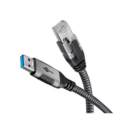 Goobay 70299 changeur de genre de câble USB A RJ-45 Noir