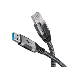 Goobay 70497 changeur de genre de câble USB A RJ-45 Noir