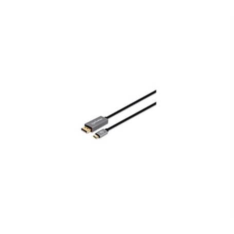 Manhattan 354851 câble vidéo et adaptateur 3 m USB Type-C DisplayPort Noir