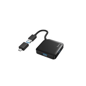 Hama 00200116 hub & concentrateur USB 3.2 Gen 1 (3.1 Gen 1) Type-A + Type-C 5000 Mbit/s Noir