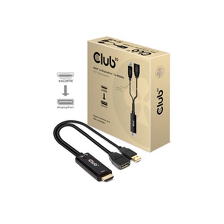 CLUB3D HDMI 2.0 TO DISPLAYPORT 1.2 4K60HZ HDR M/F ACTIVE ADAPTER Noir