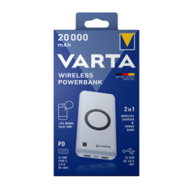 Varta 57909 101 111 banque d'alimentation électrique Lithium Polymère (LiPo) 20000 mAh Recharge sans fil Blanc