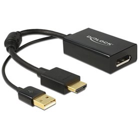 DeLOCK 0.245m HDMI+USB2.0-A/DisplayPort 0